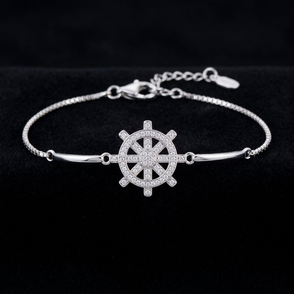 Crystal Ship Wheel Bracelet