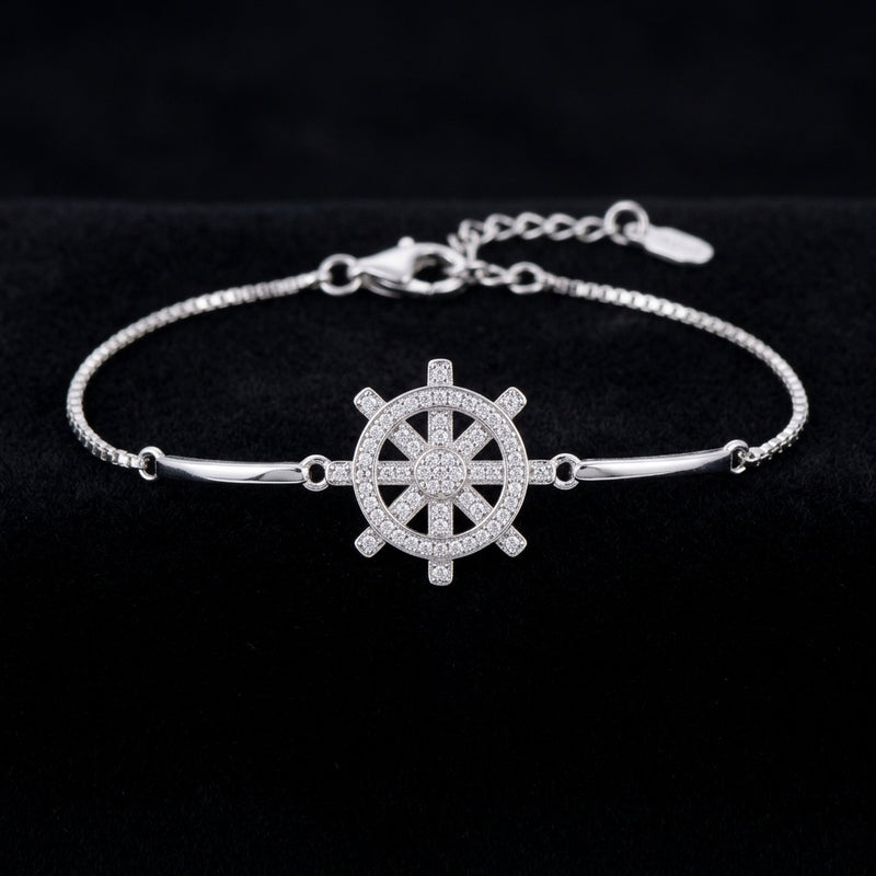 Crystal Ship Wheel Bracelet