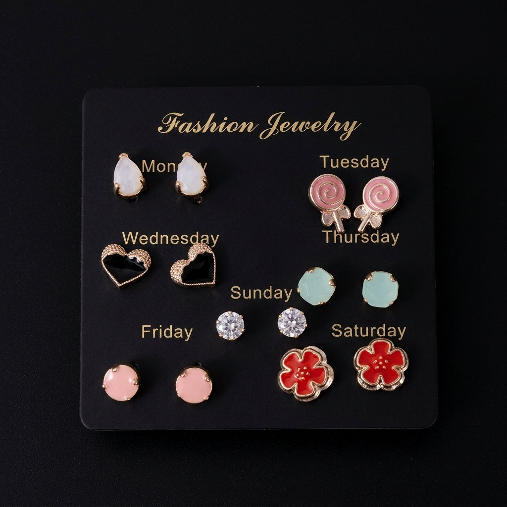 Seven-Day Stud Earring Set