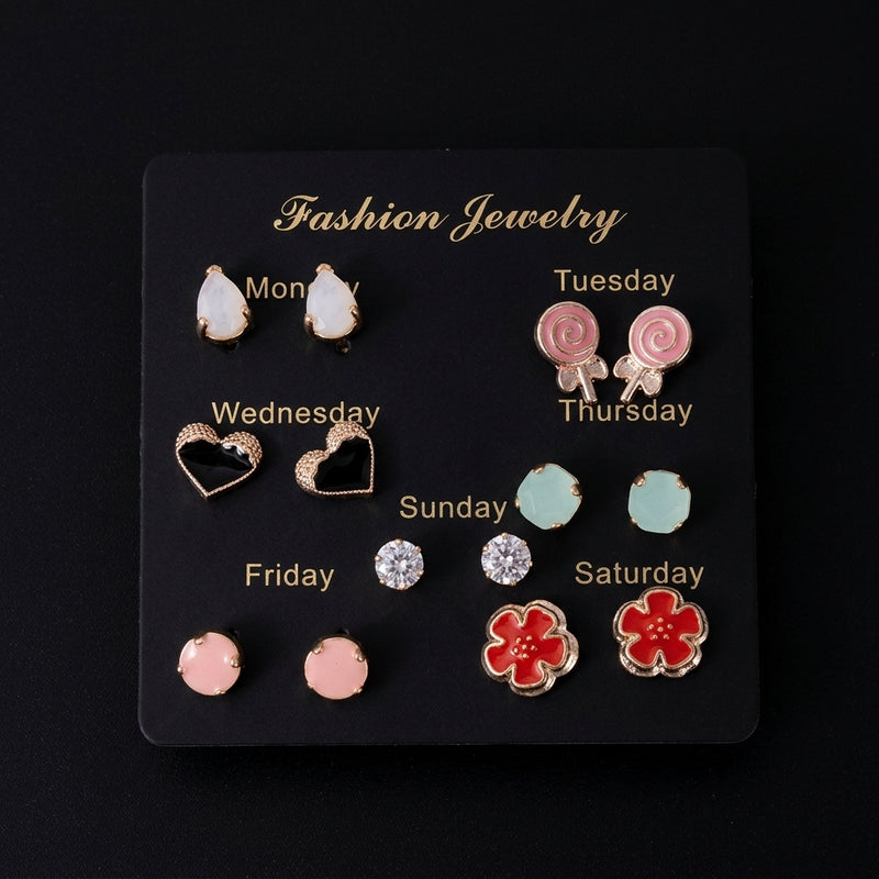 Seven-Day Stud Earring Set