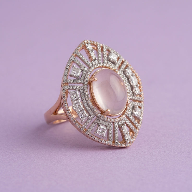 Lilac Cabochon Rose Gold Ring