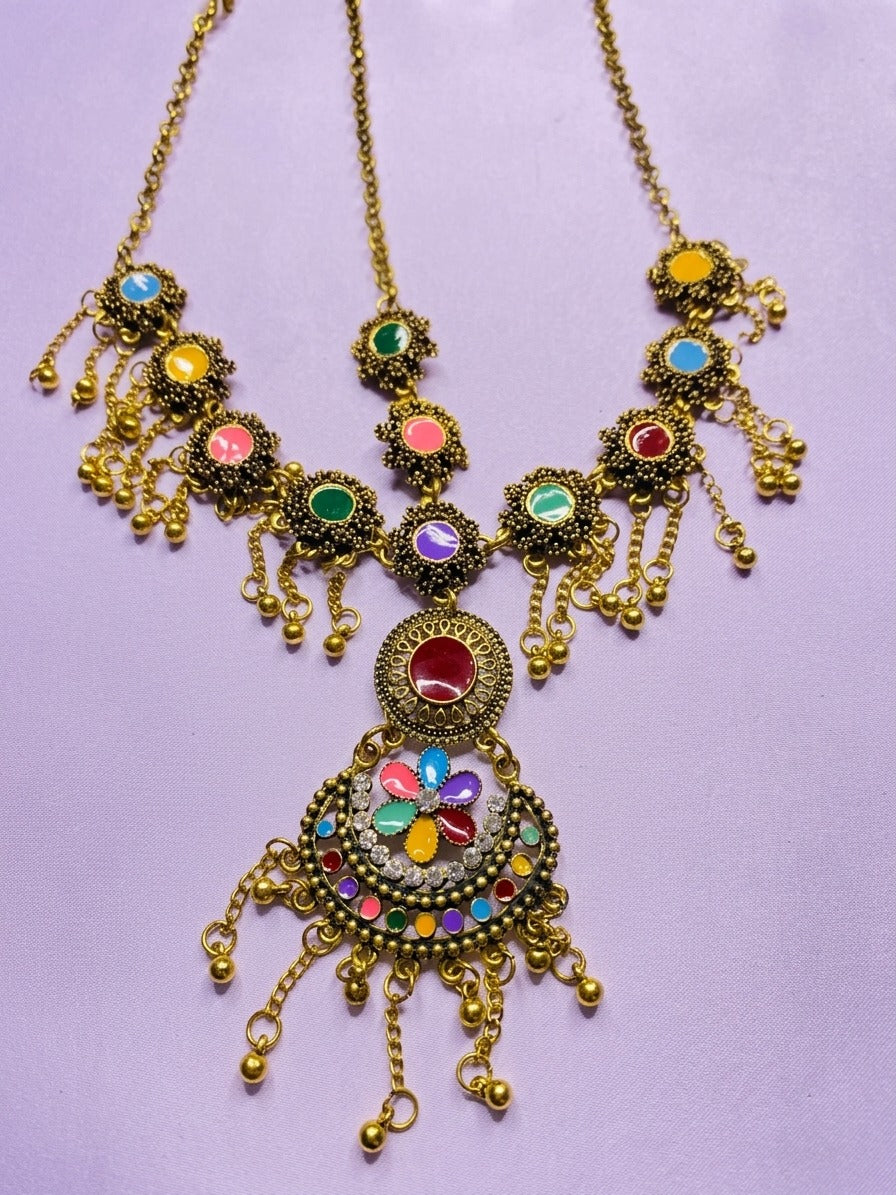 Vibrant Festive Meenakari Matha Patti