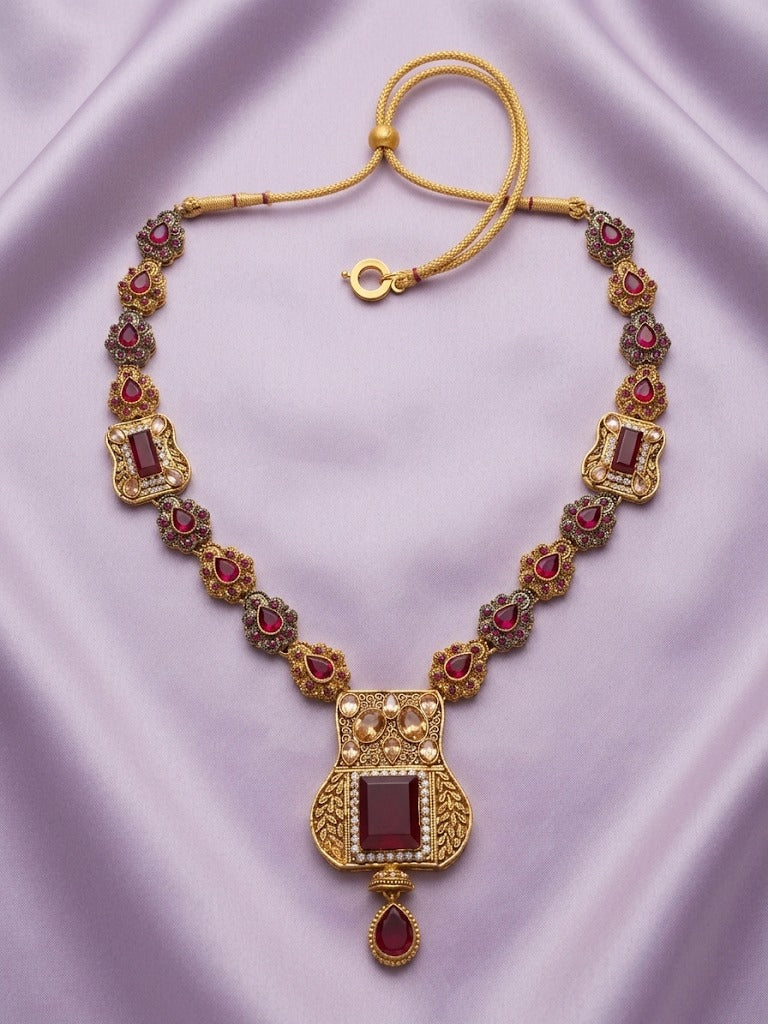 Regal Ruby Gemstone Pendant Necklace
