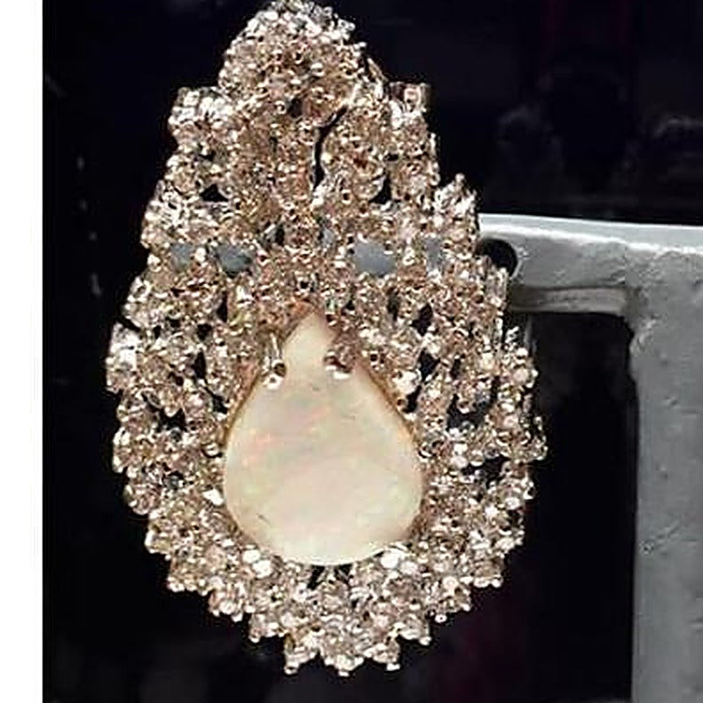 925 Silver White Pearl Zircon Stud Earrings - Close-up: left earring