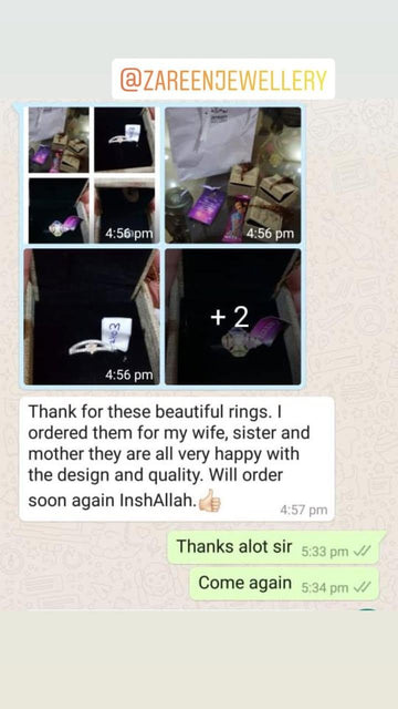 Customer message: rings for my wife, sister and mother