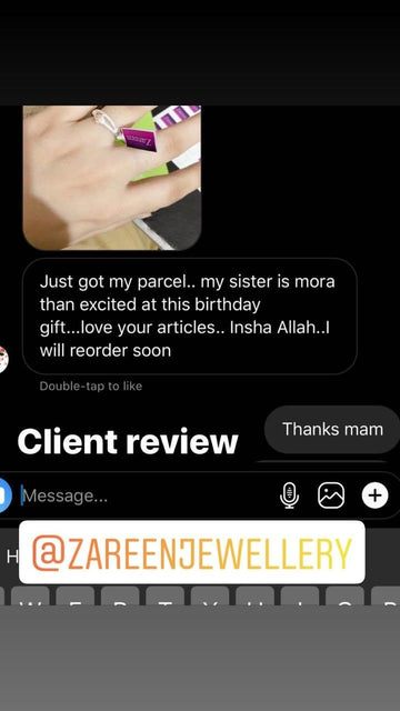 Customer message: a birthday gift for my sister