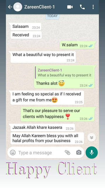 Customer message: what a beautiful way to present it