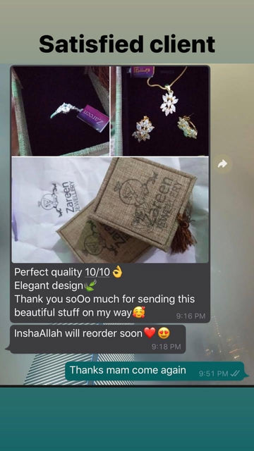 Customer message: perfect quality, elegant design