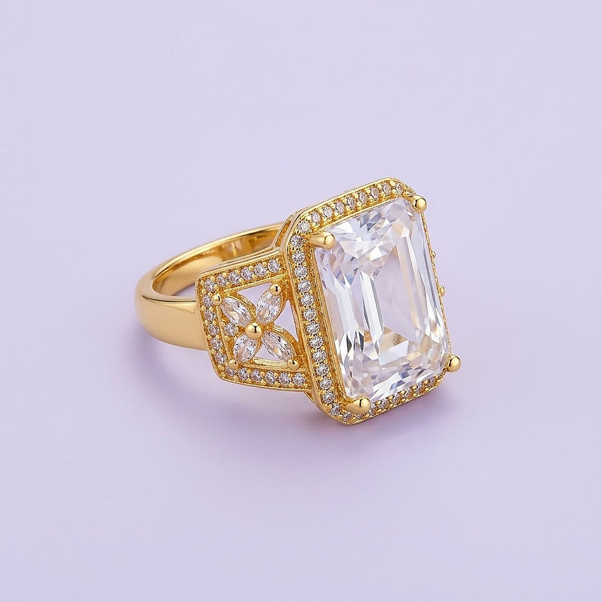 The Imperial Emerald-Cut Solitaire Ring - Full ring